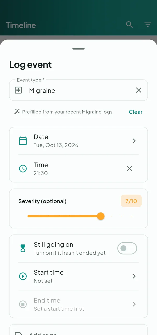 LifeLog — Health & wellbeing — screenshot 2