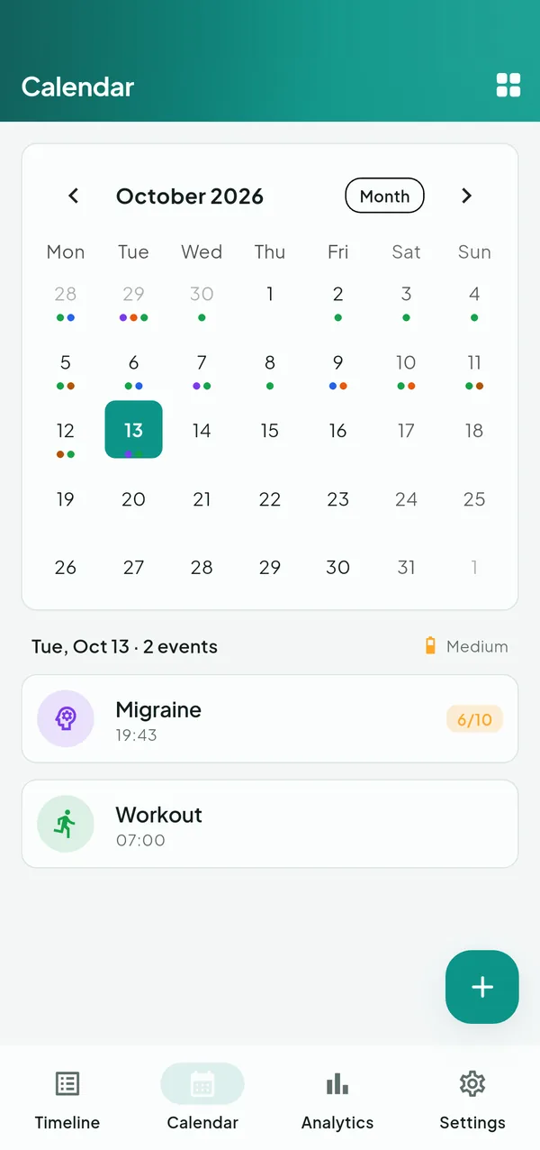 LifeLog — Health & wellbeing — screenshot 3