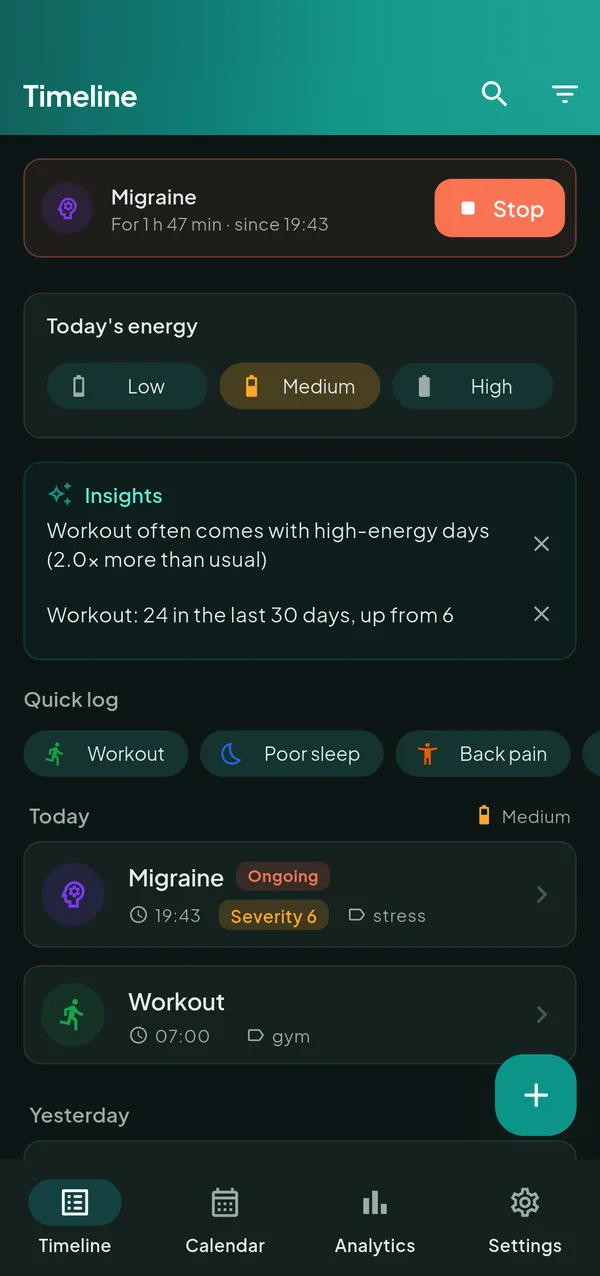 LifeLog — Health & wellbeing — screenshot 7