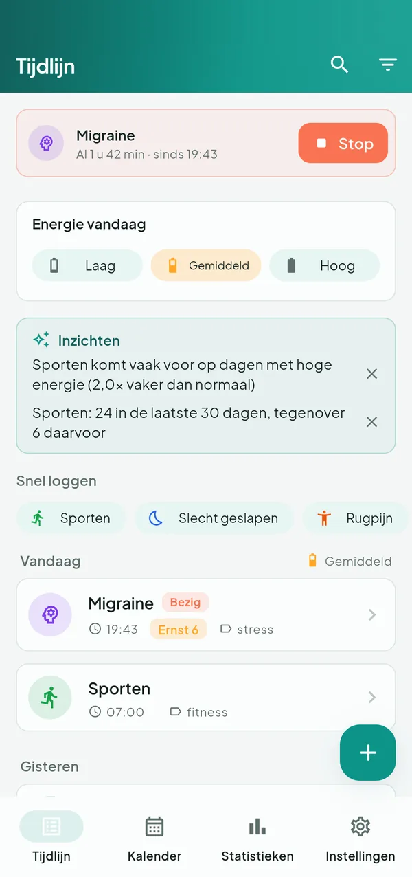 LifeLog — Gezondheid & welzijn — schermafbeelding 1