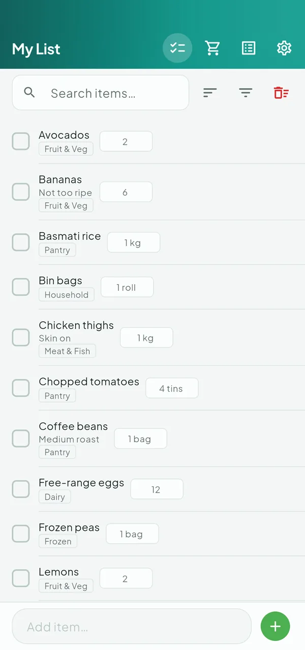 ShopLog — Grocery lists — screenshot 1