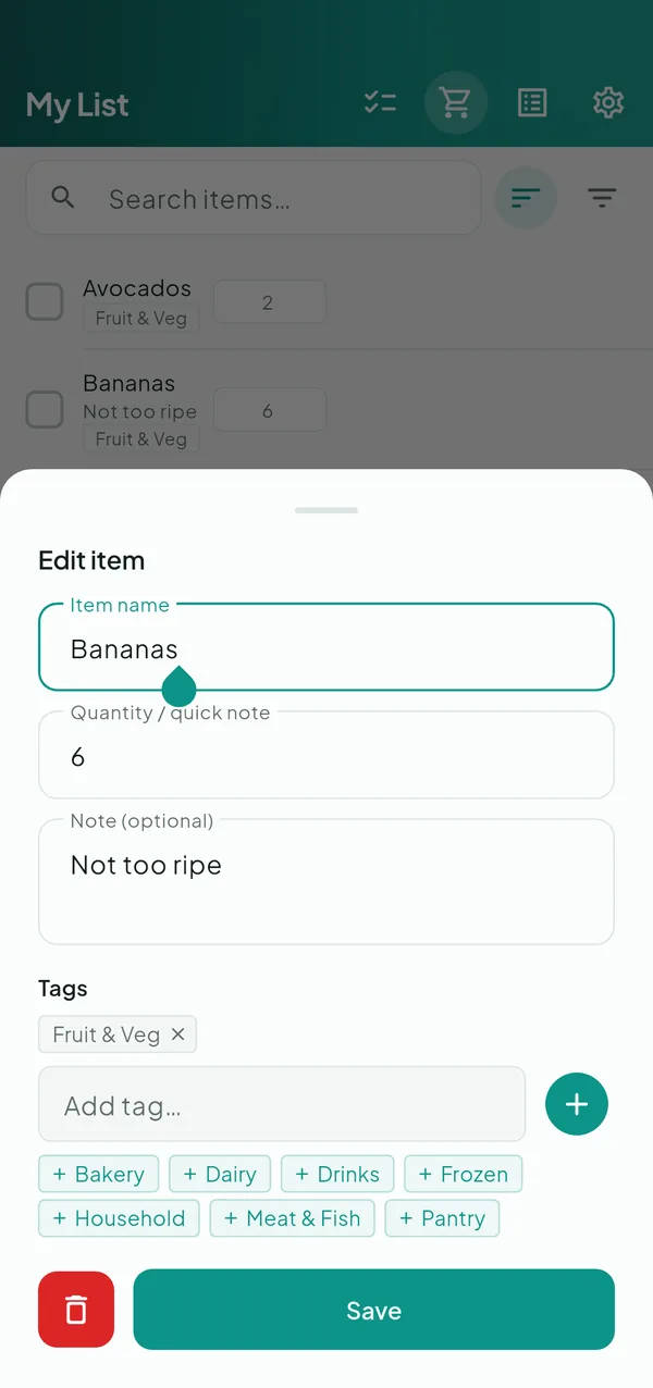 ShopLog — Grocery lists — screenshot 4