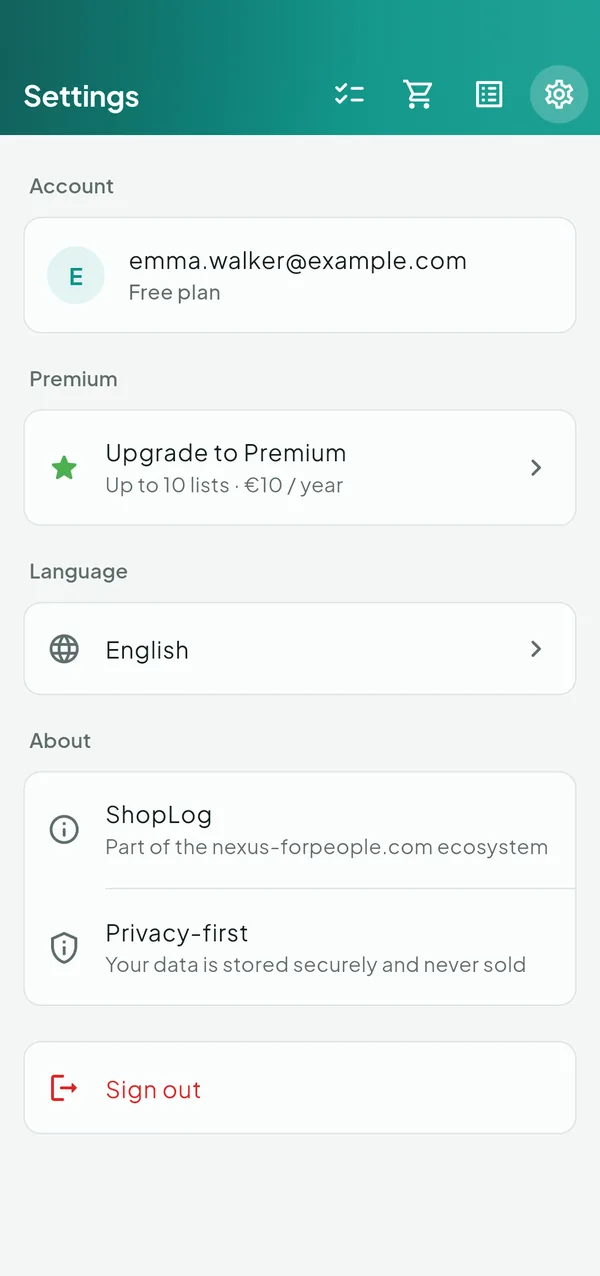 ShopLog — Grocery lists — screenshot 5